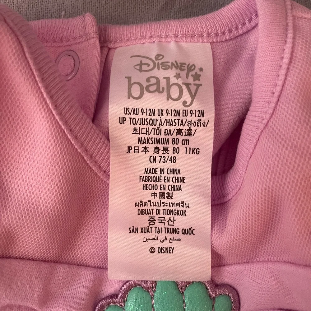 NEW Walt‎ Disney The Little Mermaid Ariel Baby Bodysuit Costume & Headband